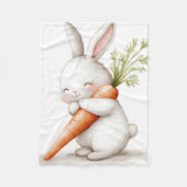Wasserfarbenflut Bunny Carrot Liebe Fleecedecke (Vorderseite)