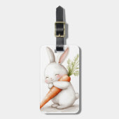 Wasserfarbenflut Bunny Carrot Liebe Gepäckanhänger (Vorderseite vertikal)