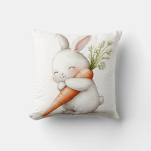 Wasserfarbenflut Bunny Carrot Liebe Kissen