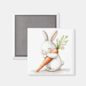 Wasserfarbenflut Bunny Carrot Liebe Magnet (Vorderseite/Rückseite)