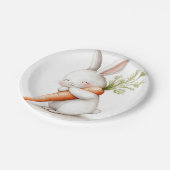 Wasserfarbenflut Bunny Carrot Liebe Pappteller (Schrägansicht)