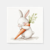 Wasserfarbenflut Bunny Carrot Liebe Serviette (Vorderseite)