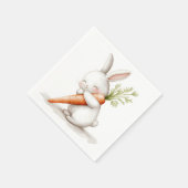 Wasserfarbenflut Bunny Carrot Liebe Serviette (Ecke)
