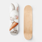 Wasserfarbenflut Bunny Carrot Liebe Skateboard (Vorderseite)