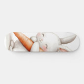 Wasserfarbenflut Bunny Carrot Liebe Skateboard (Horizontal)
