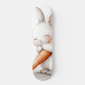 Wasserfarbenflut Bunny Carrot Liebe Skateboard (Vorderseite)