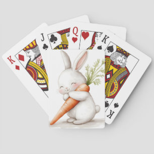 Wasserfarbenflut Bunny Carrot Liebe Spielkarten