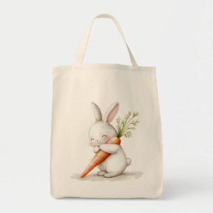 Wasserfarbenflut Bunny Carrot Liebe Tragetasche