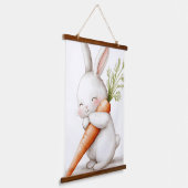 Wasserfarbenflut Bunny Carrot Liebe Wandteppich Mit Holzrahmen (Gewinkelt)