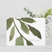Wasserfarbenfoliage Stem Einfache Beerdigung Viele Dankeskarte (Stehend Vorderseite)