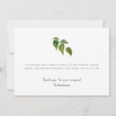 Wasserfarbenfoliage Stem Einfache Beerdigung Viele Dankeskarte (Rückseite)