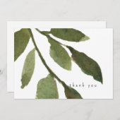 Wasserfarbenfoliage Stem Einfache Beerdigung Viele Dankeskarte (Vorne/Hinten)