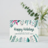 Wasserfarbenfolie | Feierliche Grüße Postkarte (Stehend Vorderseite)