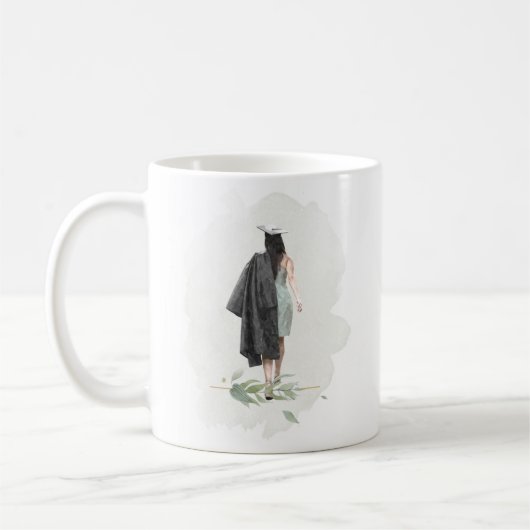 Wasserfarbenfolien Grad Mädchen Inspiration Zitat Kaffeetasse (Links)