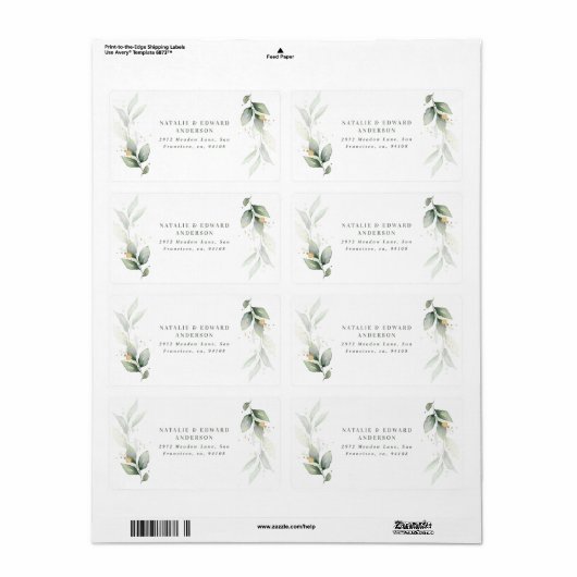 Wasserfarbenfolien, metallisches Gold, modern (Vorne)