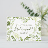 Wasserfarbenfolienherz wird meine Bridesmaid sein Einladung (Stehend Vorderseite)