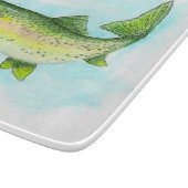 Wasserfarbenforelle Schneidebrett (Ecke)