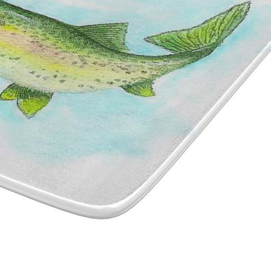 Wasserfarbenforelle Schneidebrett (Ecke)