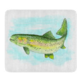 Wasserfarbenforelle Schneidebrett (Vorderseite)