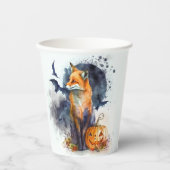 Wasserfarbenfox Halloween Pappbecher (Vorderseite)