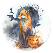 Wasserfarbenfox Halloween