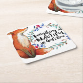 Wasserfarbenfox-Kranz-Quotient Rechteckiger Pappuntersetzer (angewinkelt)