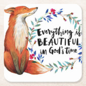 Wasserfarbenfox-Kranz-Quotient Rechteckiger Pappuntersetzer (Vorderseite)