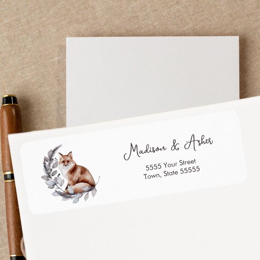 Wasserfarbenfox Moderne Winter Foliage Botanische