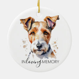 Wasserfarbenfox Terrier-Ornament Keramik Ornament