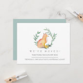 Wasserfarbenfox und Grüne, die wir bewegt haben Karte (Vorderseite/Rückseite Beispiel)