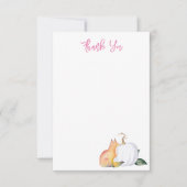 Wasserfarbenfox und Pumpkin Danke Karte (Vorderseite)