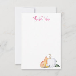 Wasserfarbenfox und Pumpkin Danke Karte