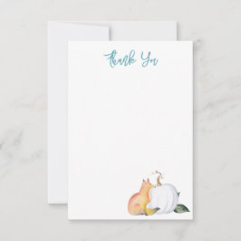 Wasserfarbenfox und Pumpkin Danke Karte