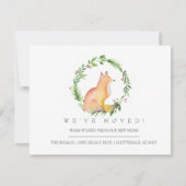 Wasserfarbenfox und Weihnachtsgrün Wir haben uns b Karte (Vorderseite)