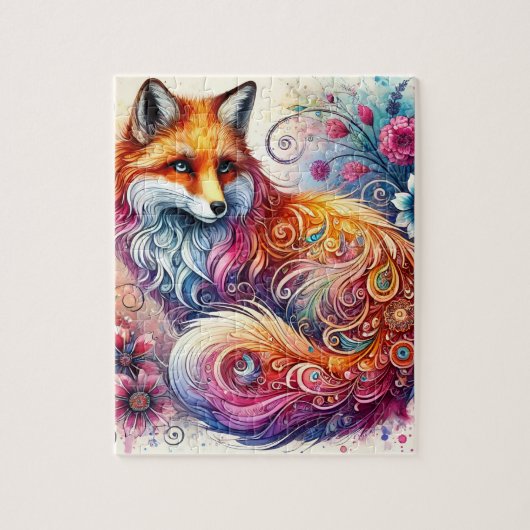 Wasserfarbenfoxpuzzle Puzzle (Vertikal)