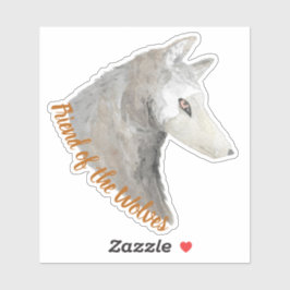 Wasserfarbenfreund der Wölfe Aufkleber