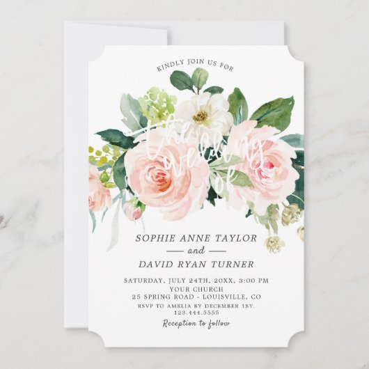 Wasserfarbenfroh Elfenbeinblume Tiefseefisch Hochz Einladung (Vorderseite)