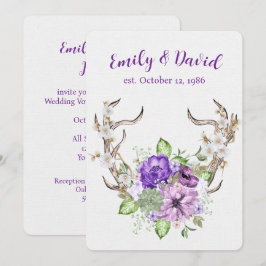 Wasserfarbenfroh Hirsch Antler Vow Erneuerung Einladung