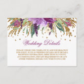 Wasserfarbenfrohe Amethyst-Hochzeitdetails Begleitkarte (Vorderseite)