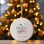 Wasserfarbenfrohe Babywinddusche Keramik Ornament<br><div class="desc">Aquarellpastellmärchen Babytrollabbilderin gepaart mit spielerisch eleganten Skripten. Kontaktieren Sie uns per E-Mail oder Chat,  wenn Sie besondere Wünsche haben und wir helfen Ihnen gerne weiter.</div>