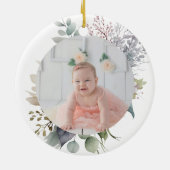 Wasserfarbenfrohe Babywinddusche Keramik Ornament (Hinten)