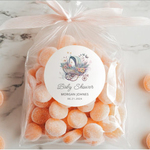 Wasserfarbenfrohe Babywinddusche Runder Aufkleber