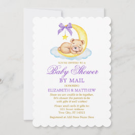 Wasserfarbenfrohe Bärenmoon Lila Golddusche per Ma Einladung