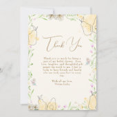 Wasserfarbenfrohe Birne Blumengarten Kinderdusche Dankeskarte (Vorderseite)