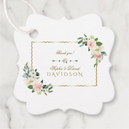 Wasserfarbenfrohe Blume Hochzeit der Goldmedaille Geschenkanhänger