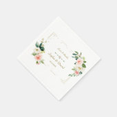 Wasserfarbenfrohe Blume Hochzeit der Goldmedaille Serviette (Ecke)