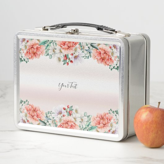 Wasserfarbenfrohe Blume Metall Brotdose (Beispiel)