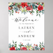 Wasserfarbenfrohe Blumengarten Begrüßung Poster (Vorne)