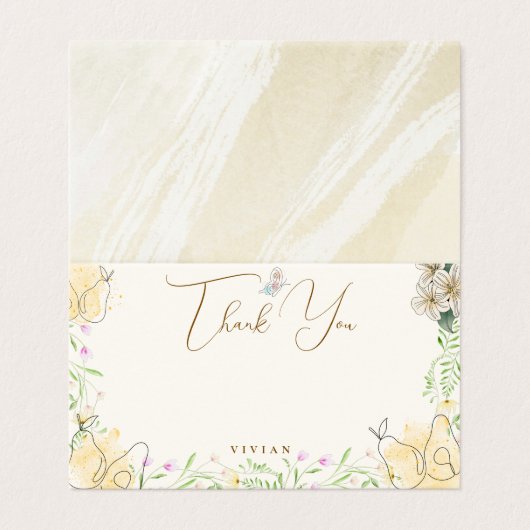 Wasserfarbenfrohe Blumengarten Danke Blank Card (Außenseite Aufgefaltet)