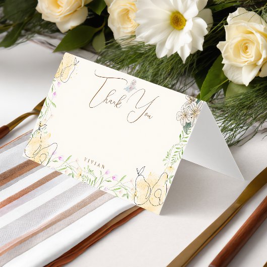 Wasserfarbenfrohe Blumengarten Danke Blank Card